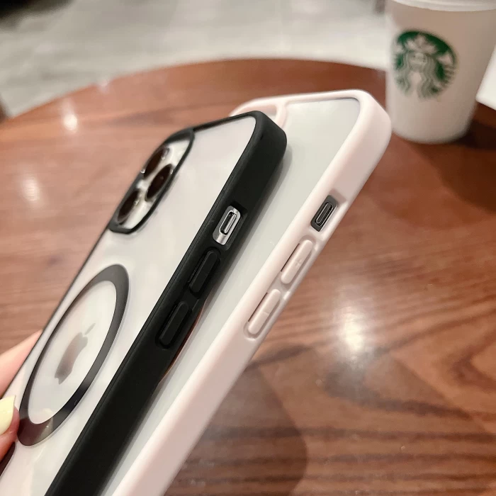 İphone 12 Pro Max Magsafe Uyumlu Magsafe Uyumlu Mat Çerçeveli Telefon Kılıfı