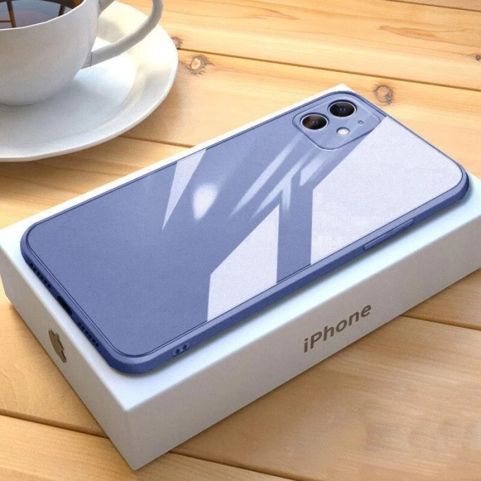 iPhone 12 Pro Max Parlak Cam Kamera Korumalı Telefon Kılıfı