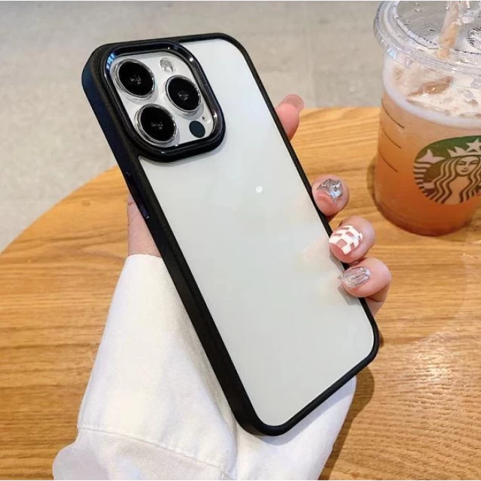 İphone 13  Metal Kamera Çerçeveli Kenarları Renkli Kılıf