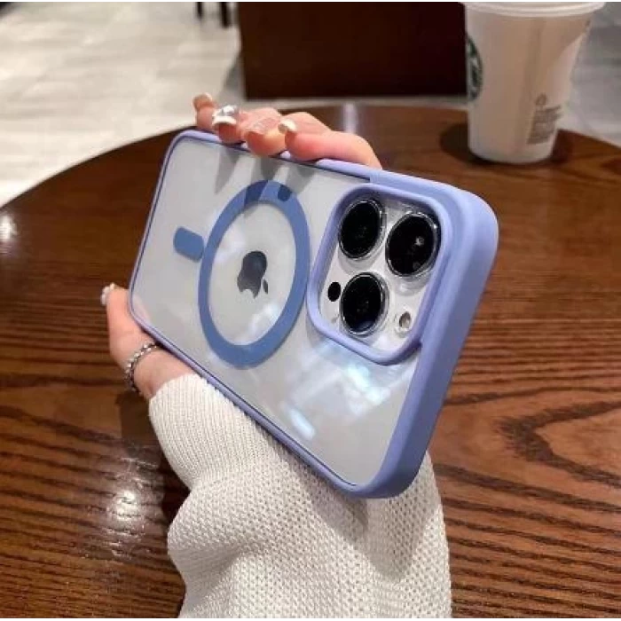 İphone 13 Pro Max Magsafe Uyumlu Magsafe Uyumlu Mat Çerçeveli Telefon Kılıfı