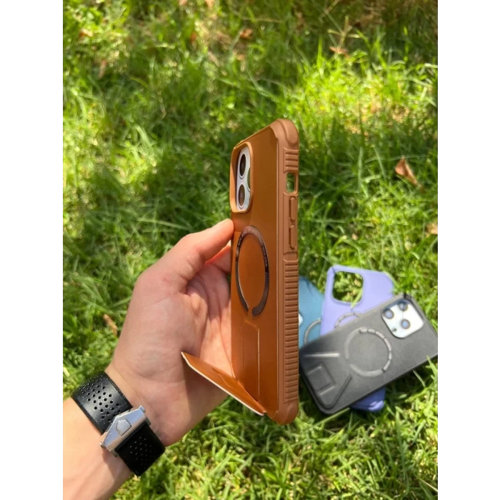 İphone 14 Magsafe Leather Stantlı Telefon Kılıfı