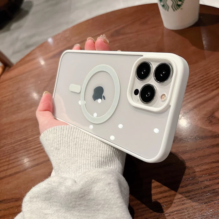 İphone 14 Magsafe Uyumlu Mat Çerçeveli Telefon Kılıfı