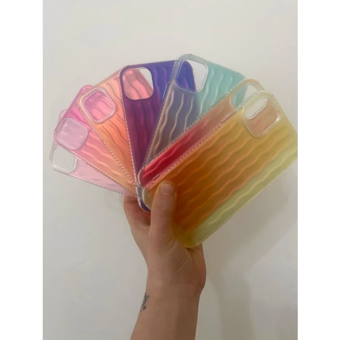 İphone 14 Pro Max Dalgalı Kabartmalı Silikon Wave Telefon Kapak