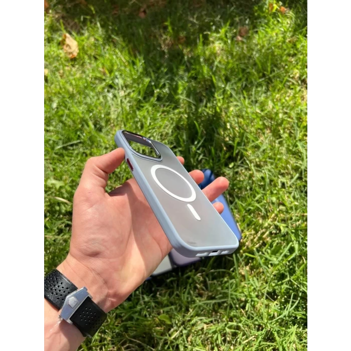 İphone 14 Pro Max Magsafe Mat Krom Telefon Kılıfı