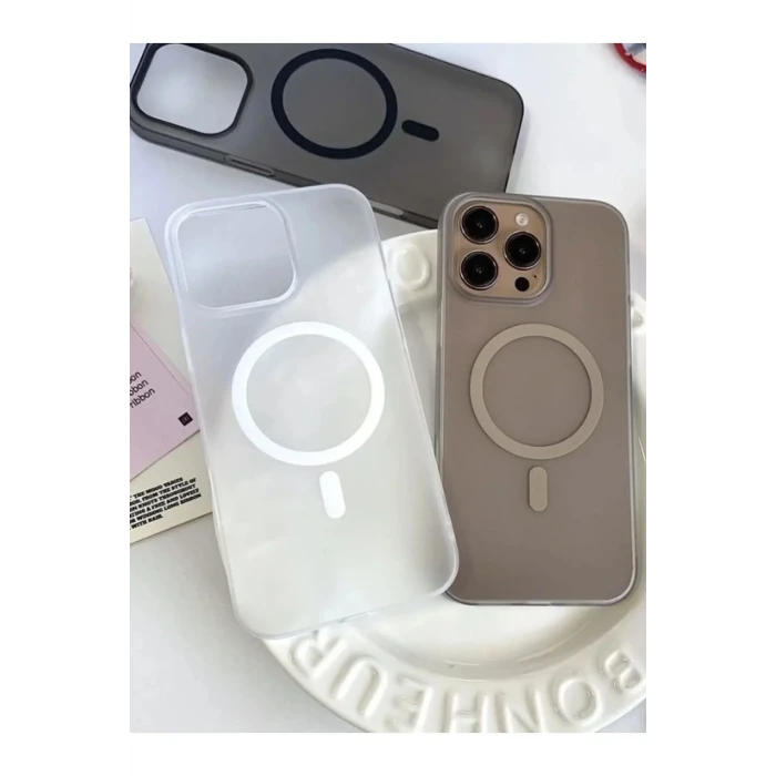 İphone 14 Pro Max Tuna Buzlu Sert İnce Magsafe Telefon Kılıfı