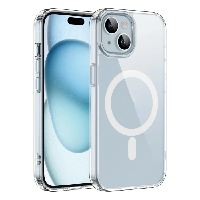 İphone 15 Magsafe Sert Şeffaf Telefon Kılıfı