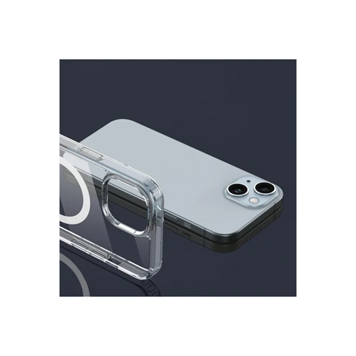 İphone 15 Magsafe Sert Şeffaf Telefon Kılıfı