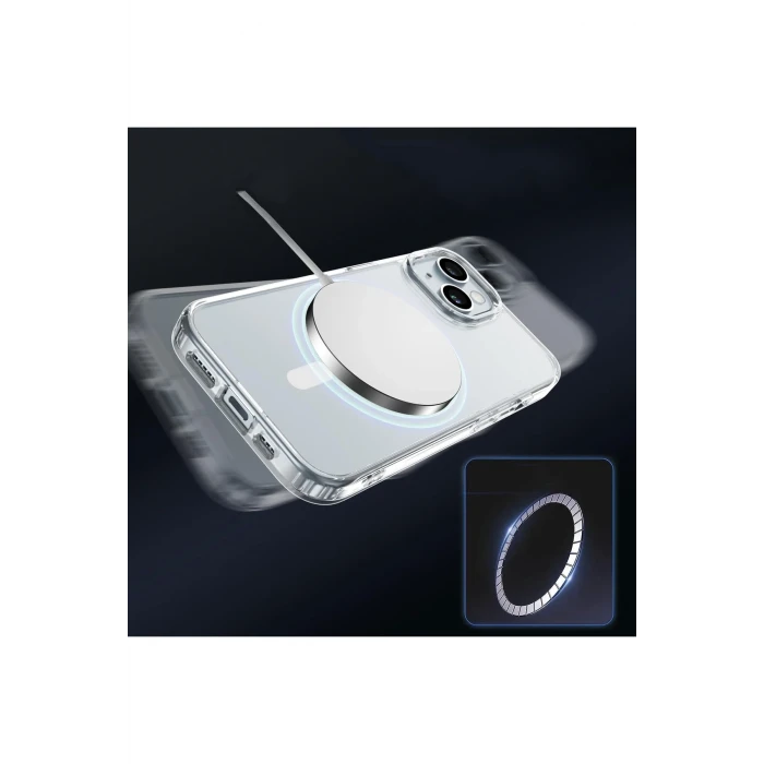 İphone 15 Magsafe Sert Şeffaf Telefon Kılıfı