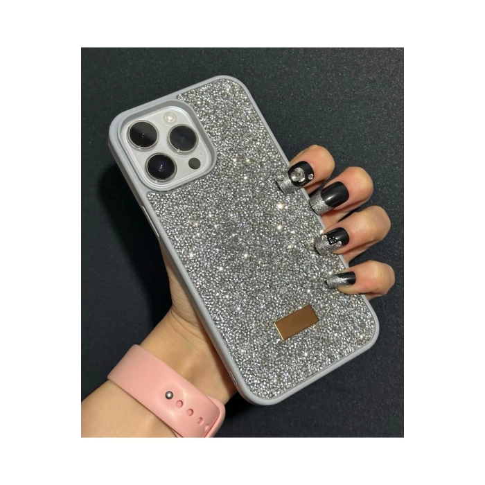 İphone 15 Plus Uyumlu Sw İnce Taşlı Elmas Işıltılı Telefon Kılıfı