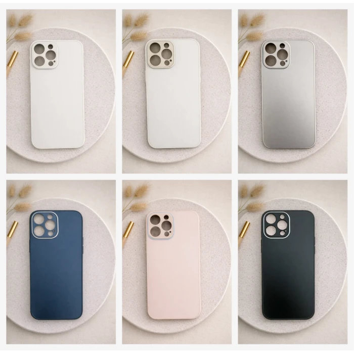 İphone 15 PRO MAX ile Uyumlu Mat Elektro Cam Telefon Kılıfı
