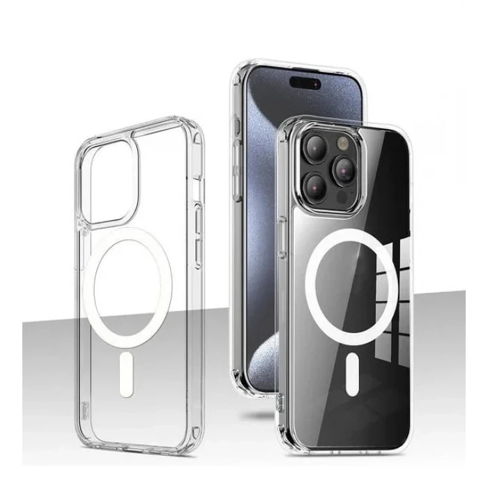 İphone 15 Pro Max Magsafe Sert Şeffaf Telefon Kılıfı