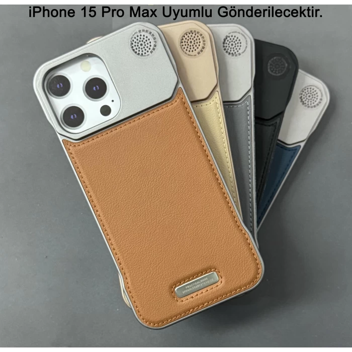 iPhone 15 Pro Max Parfümlü Koku Hazneli MagSafe Uyumlu Deri Kılıf