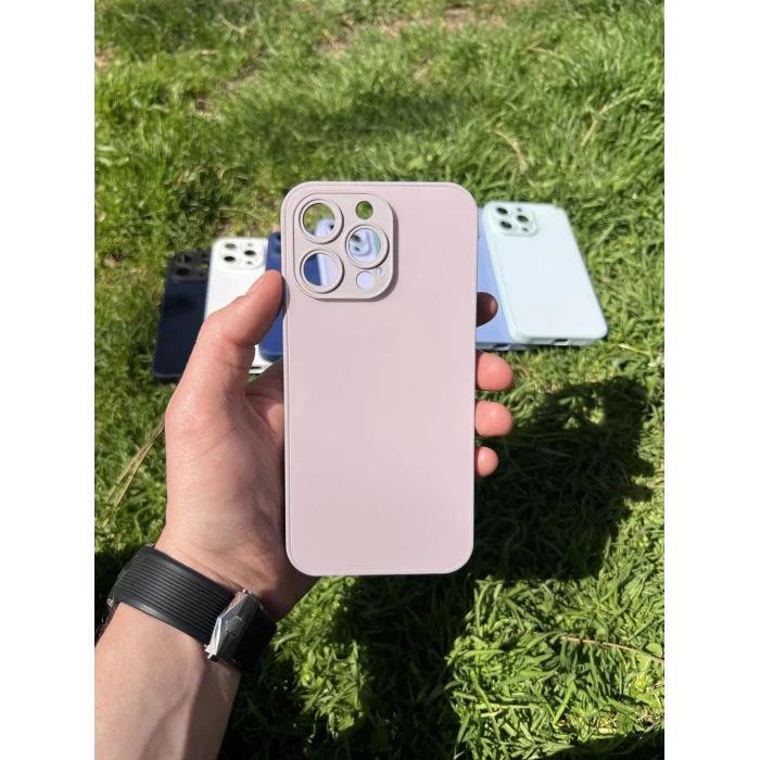 İphone 15 Pro Uyumlu Parlak Premium Renkli Cam Telefon Kılıfı