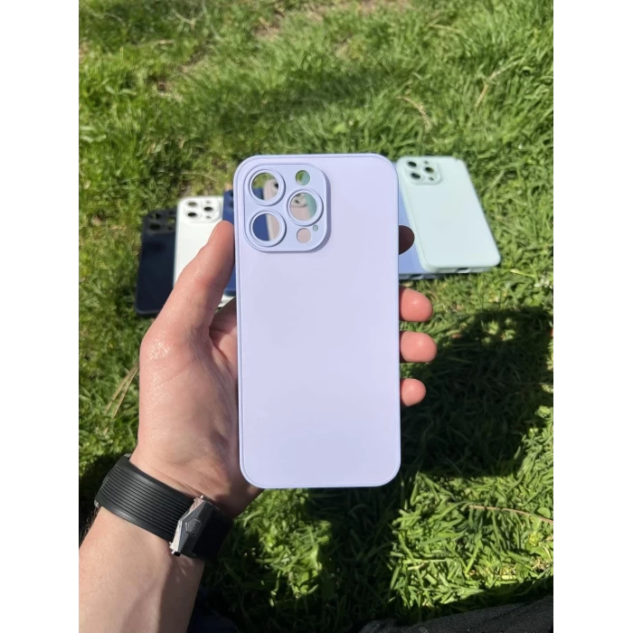 İphone 15 Pro Uyumlu Parlak Premium Renkli Cam Telefon Kılıfı