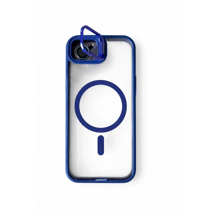 iPhone 16 E Uyumlu Kılıf Klon Stantlı + Lens Korumalı MagSafe Telefon Kılıfı
