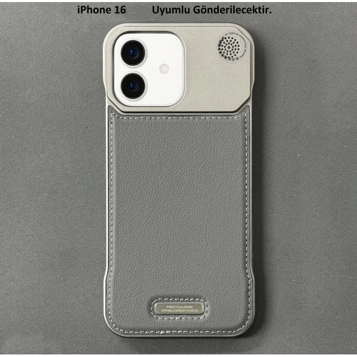 iPhone 16 Parfümlü Koku Hazneli MagSafe Uyumlu Deri Kılıf