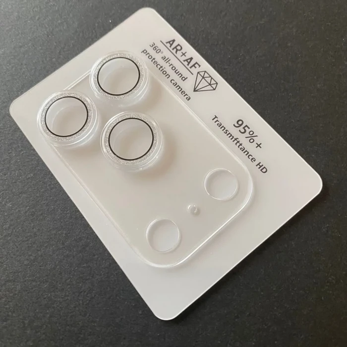 iPhone 17 Pro Max Şeffaf Tam Kapatan Taşlı Lens Koruyucu