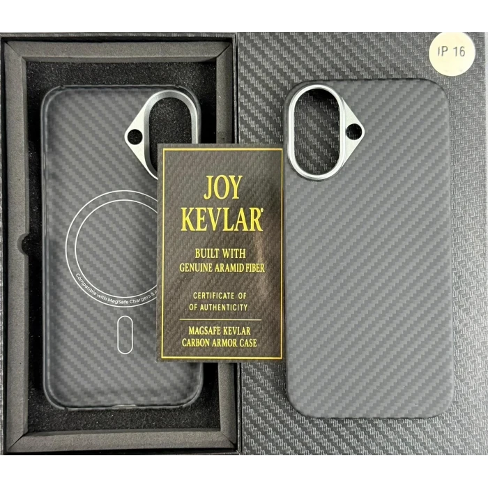 Joykevlar İphone 16 Gerçek Kevlar Carbon Premium Telefon Kılıfı