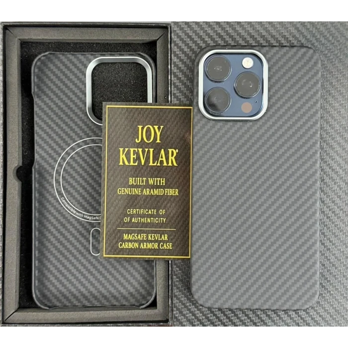 Joykevlar İphone 16 Pro Gerçek Kevlar Carbon Premium Telefon Kılıfı