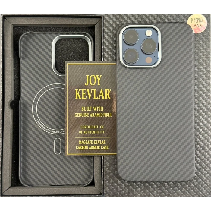 Joykevlar İphone 16 Pro Max Gerçek Kevlar Carbon Premium Telefon Kılıfı