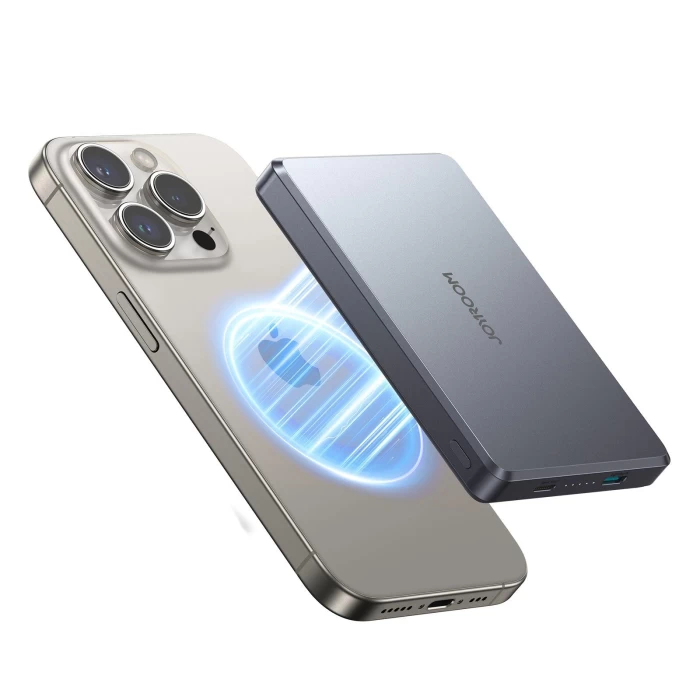 Joyroom 20W Ultra-Slim Metal MagSafe Kablosuz Ve Kablolu 20W Hızlı Şarj Power Bank 10.000mAh
