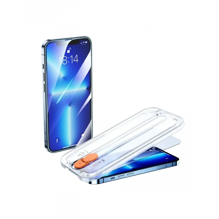 Joyroom İphone 12 Pro Max Şeffaf Kurulum Aparatlı Cam Ekran Koruyucu