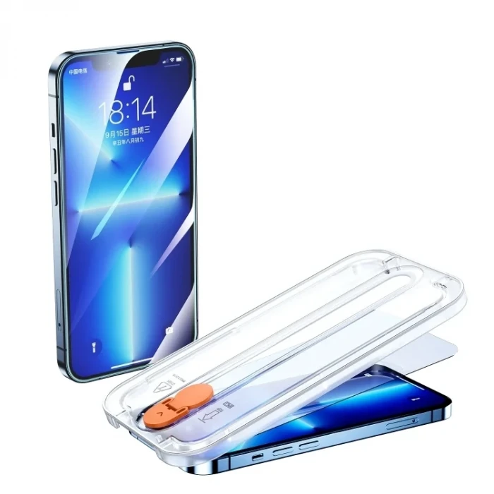 Joyroom İphone 13 Pro Max Şeffaf Kurulum Aparatlı Cam Ekran Koruyucu
