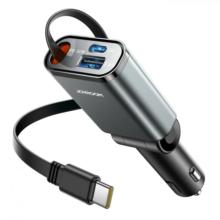 Joyroom JR-CCL07 45W 3 Port Pd+Usb Çekmeli Araç Şarj