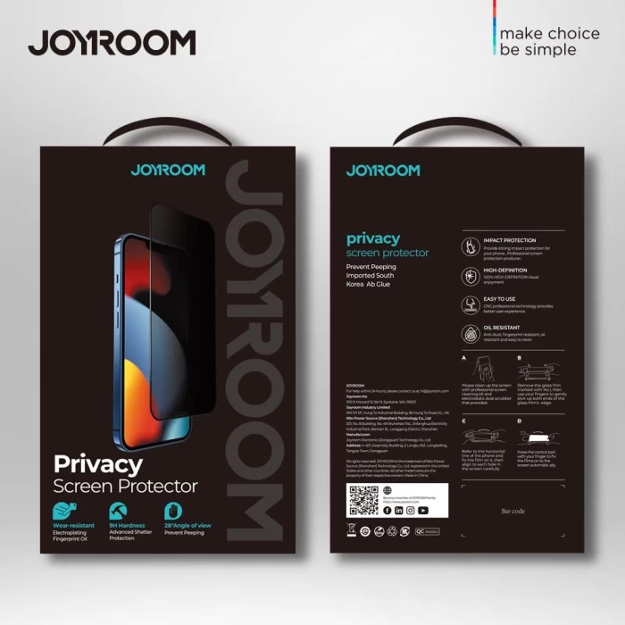 Joyroom JR-PF601 iPhone 12 Mini 2.5D Privacy Hayalet Ekran Koruyucu