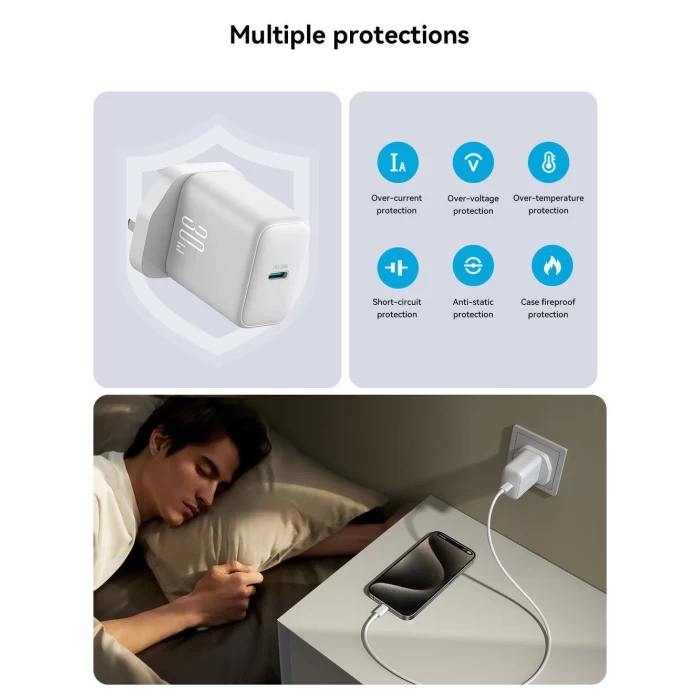 Joyroom TCF24 Akım Korumalı 30W Pd Type-C Şarj Adaptörlü Ve Type-C Şarj Kablosu