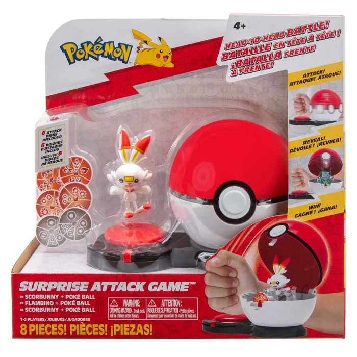 Pokemon Sürpriz Atak Oyun Seti - Scorbunny + Poke Ball