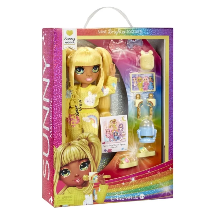 Rainbow High Jr. High Pijama Partisi Bebeği - Sunny Madison