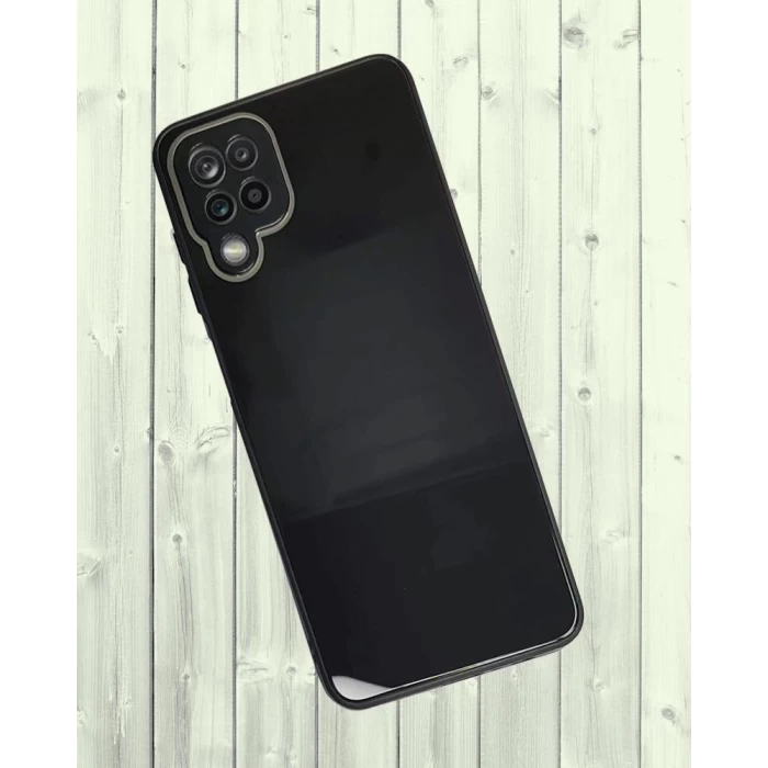 Samsung Galaxy A12 Parlak Cam Kamera Korumalı Telefon Kılıfı