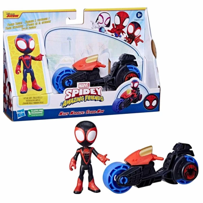 Spidey and His Amazing Friends Motorsiklet ve Figür F7460 - Miles