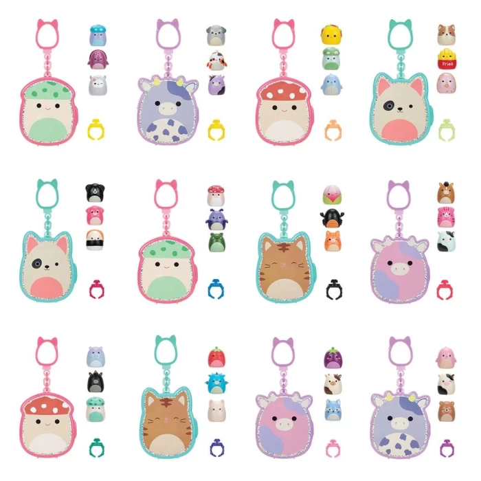 Squish-a-longs 3 Figür + Yüzük Çantalı Sürpriz Paket Seri 1