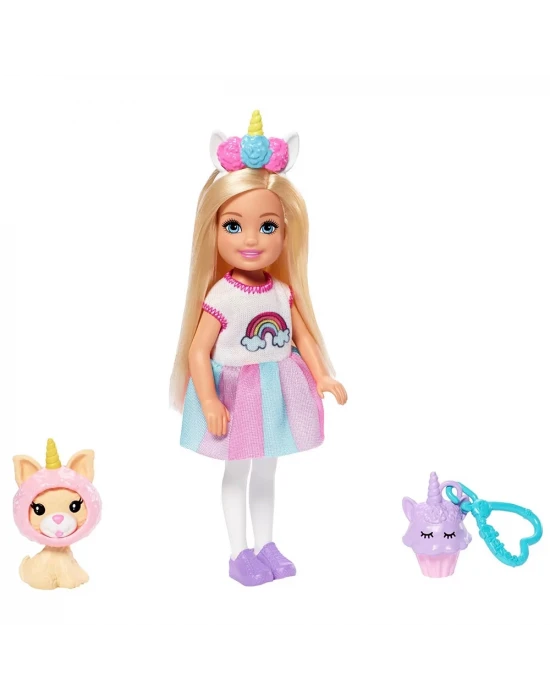Barbie Kostümlü Chelsea ve Hayvacığı Oyun Setleri - Tek Boynuzlu