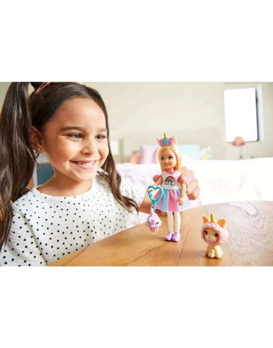 Barbie Kostümlü Chelsea ve Hayvacığı Oyun Setleri - Tek Boynuzlu