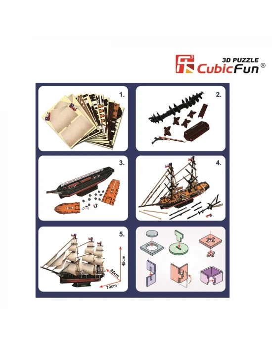 Cubic Fun 3D 306 Parça Puzzle Corbeta Esmeralda Gemisi
