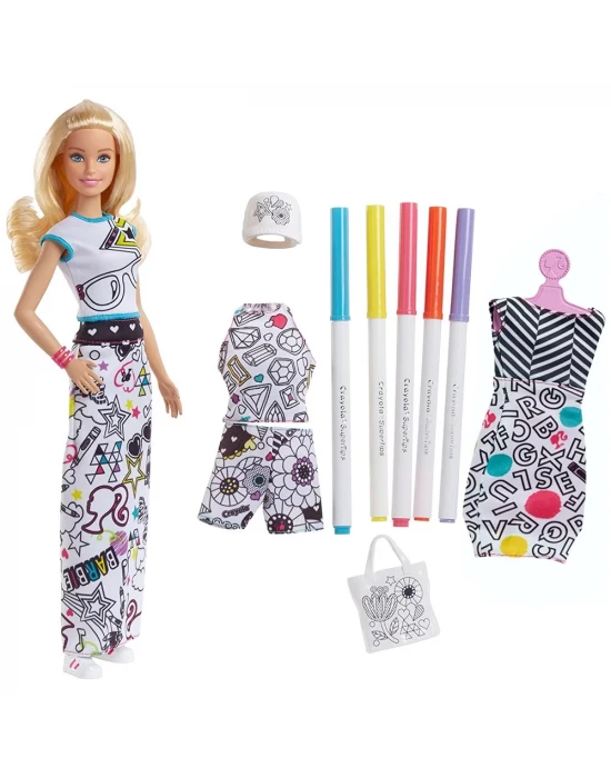 Barbie Crayola İle Kıyafet Tasarla Oyun Seti FPH90