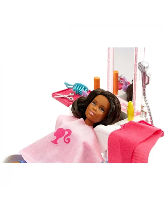 Barbie Bebek Ve Güzellik Salonu Oyun Seti Fjb37