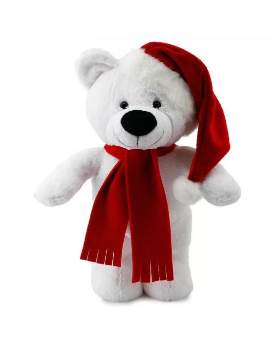 Yılbaşı Özel Noel Ayı 40 cm Beyaz