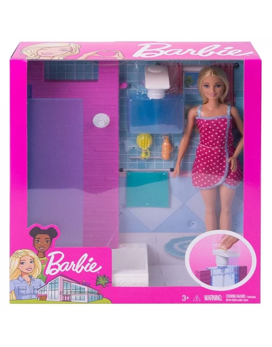 Barbie Bebek Ve Banyo Oyun Seti FXG51
