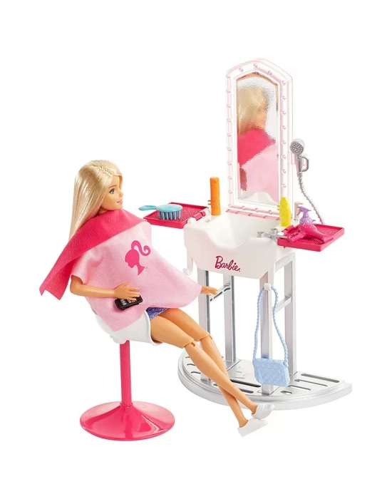 Barbie Bebek Ve Kuaför Oyun Seti FJB36