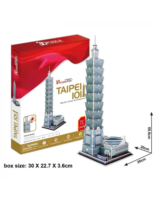 Cubic Fun 3D 66 Parça Puzzle Taipei 101
