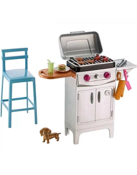 Barbie Açıkhava Dekorasyon Barbekü Oyun Seti DVX48