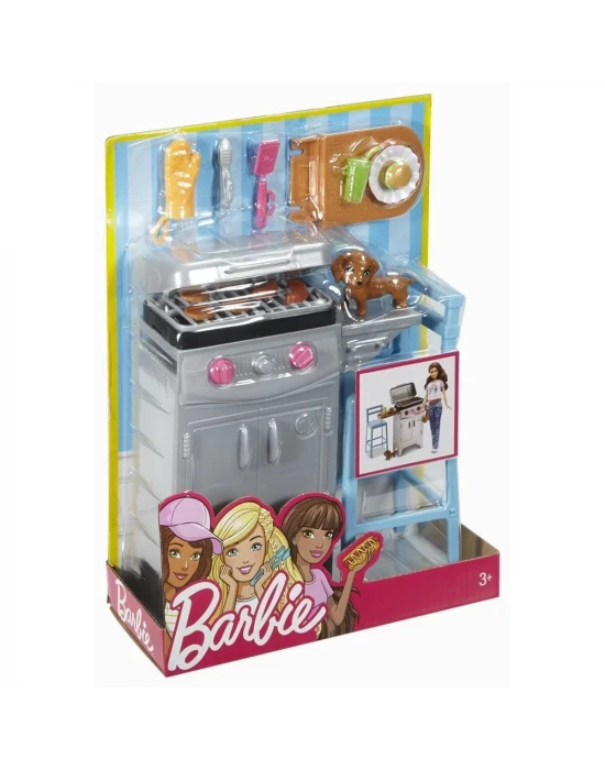 Barbie Açıkhava Dekorasyon Barbekü Oyun Seti DVX48