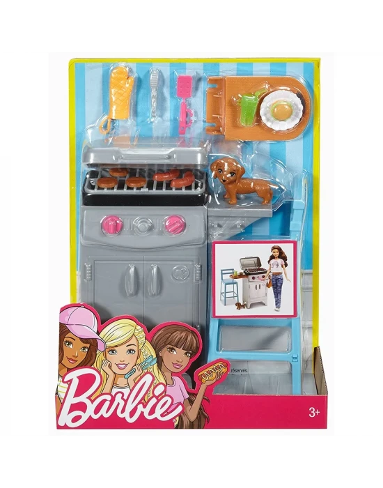Barbie Açıkhava Dekorasyon Barbekü Oyun Seti DVX48