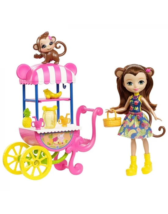Enchantimals Merit Monkey ve Meyve Arabası Oyun Seti