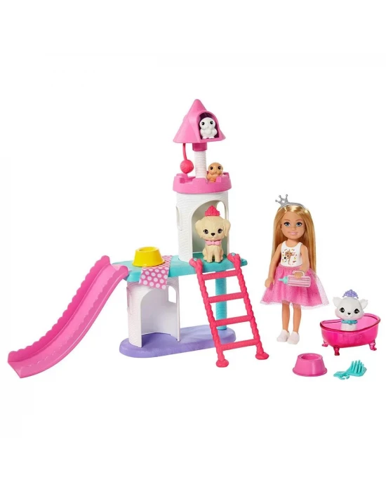 Barbie Prenses Macerası Chelsea Bebek ve Evcil Hayvan Şatosu Oyun