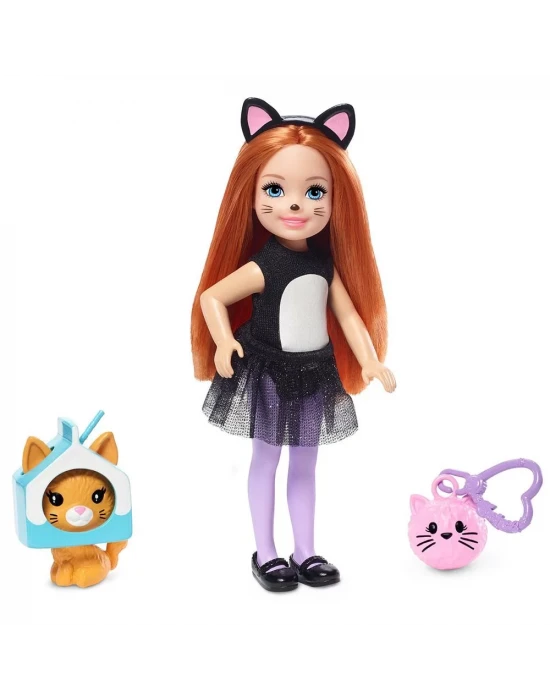 Barbie Kostümlü Chelsea ve Hayvacığı Oyun Setleri - Kedi Temalı